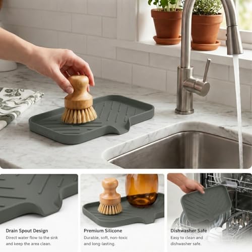 Silicone Soap Dish with Drain Spout