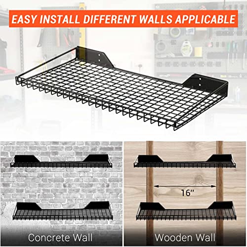 Garage Wall Shelves 23.6"x11.8" Wall Mount Metal Shelves 4 Pack