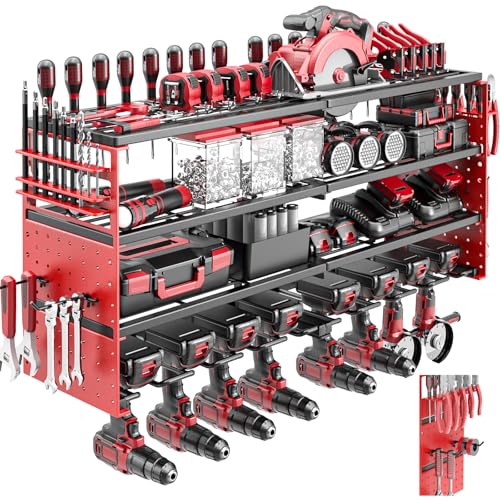 33" Metal Power Tool Organizer Wall Mount