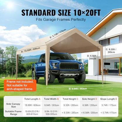 Carport Replacement Canopy Cover 10 x 20 ft