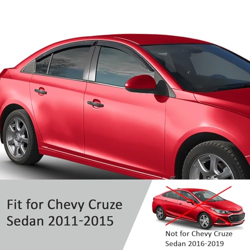 Tape on Extra Durable Rain Guards for ChevyCruze 2011 (4 Count)