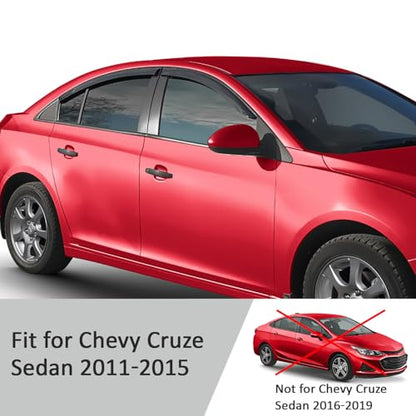Tape on Extra Durable Rain Guards for ChevyCruze 2011 (4 Count)