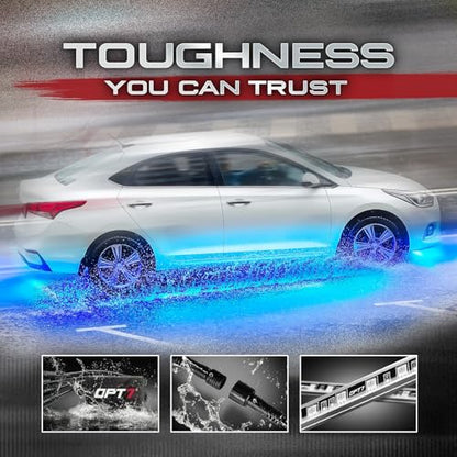 Aura RGB Aluminum Car Underglow Kit with Remote Control (4 Count)