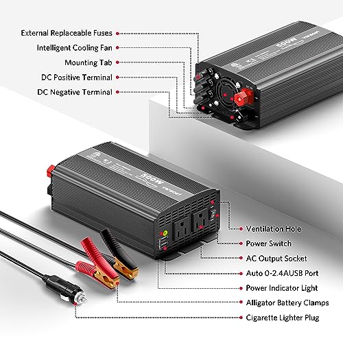500W Pure Sine Wave Power Inverter