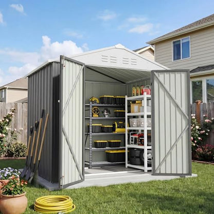6x4 FT Outdoor Storage Shed with Floor Frame