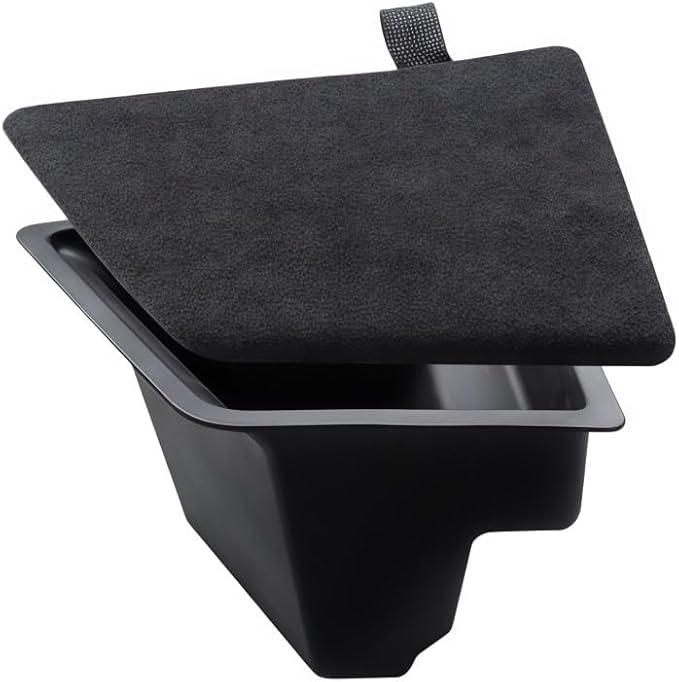 GGCLIMAX Rear Trunk Left Side Storage Box Compatible for Tesla Model 3 2020-2023 TPE+Flocking Material Black Trunk Organizer With Drawstring Partition Decoration Car Accessories