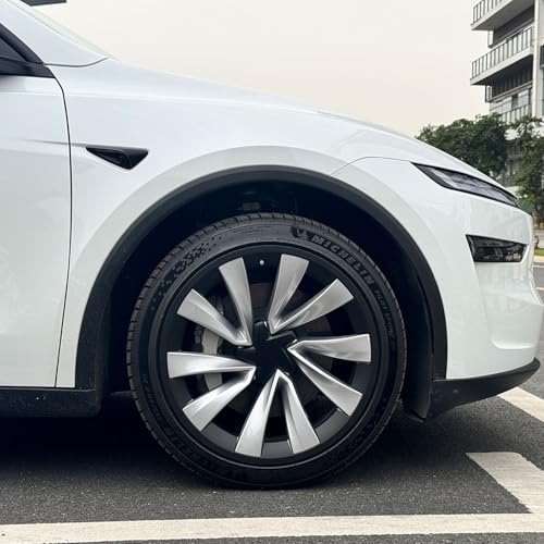 for Tesla Model Y 20 Inch Helix Wheel Rim Protector Hubcaps Helix Wheels Rim Cover Tire Trim Rings Matte Black 4Pcs Model Y Accessories (4 Count)