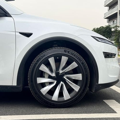 for Tesla Model Y 20 Inch Helix Wheel Rim Protector Hubcaps Helix Wheels Rim Cover Tire Trim Rings Matte Black 4Pcs Model Y Accessories (4 Count)