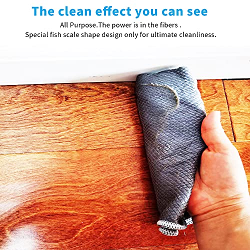 Fish Scale Streak Free Magic Glass Window Car Mirror Microfiber Cleaning Cloth Cleaner Cloths (6 Count)