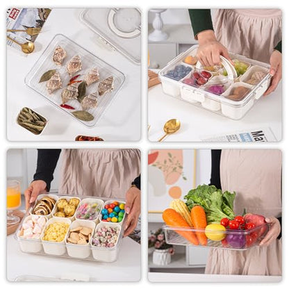 Divided Serving Tray with Lid and Handle