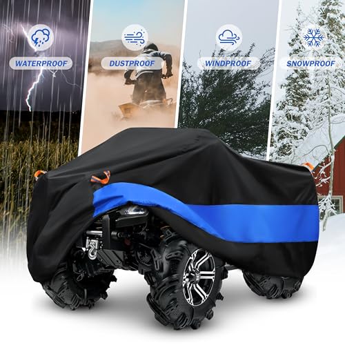 ATV Cover Waterproof Heavy Duty Universal Quad Cover Outdoor Storage Cover 4 Wheeler UV Protection for Polaris Yamaha Honda Suzuki Kawasaki