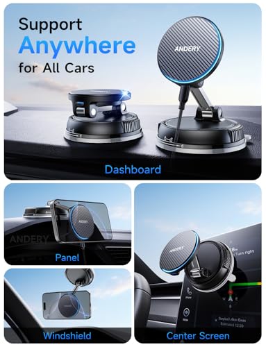 Only for iPhone Magsafe Car Mount Charger [15W Fast Wireless Charge