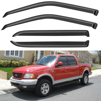 Window Visors Rain Guards for 2001 2002 2003 Ford F150 Crew