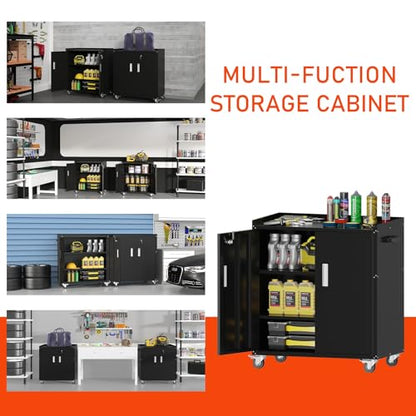 Metal Garage Storage Cabinet with Wheels