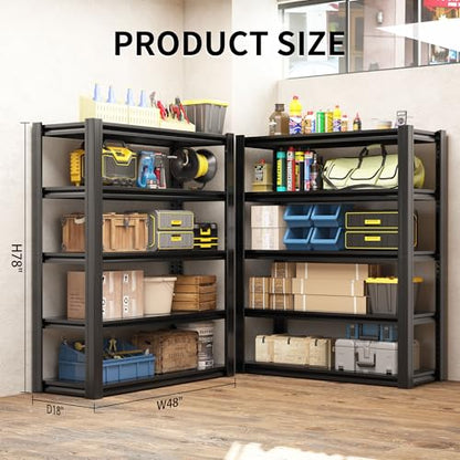 78" H Garage Shelving 3000LBS Heavy Duty Storage Racks
