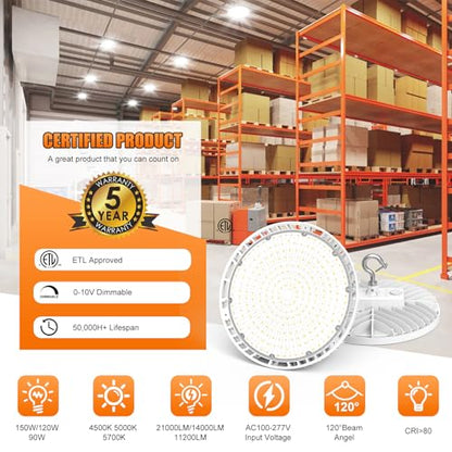 LED High Bay Light 150W 120W 90W Adjustable