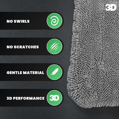 Hydro-FIL XL | Professional Grade Microfiber Towel | Extra Large 20” x 31.5” | Highly Absorbent | Premium Drying Cloth for Car Detailing (Grey)