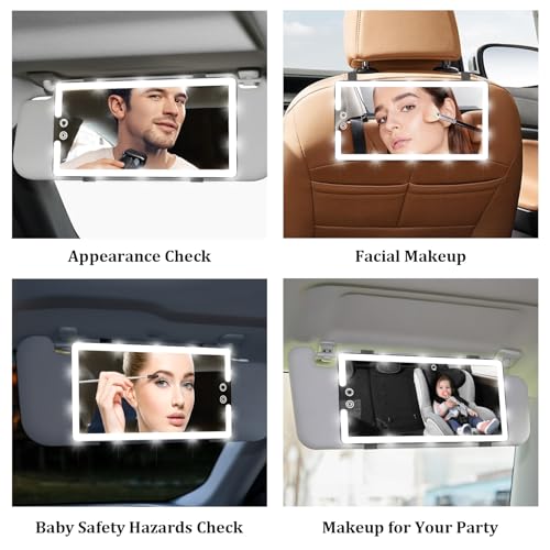 Car Visor Vanity Mirror with Light