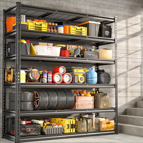 6 Tier Adjustable Heavy Duty Metal Shelving for Garage Warehouse