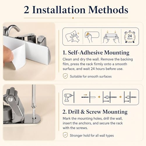5 Racks and 4 Hooks Mop and Broom Holder Wall Mount