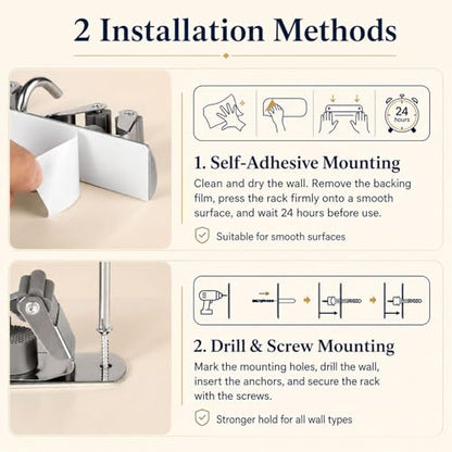 5 Racks and 4 Hooks Mop and Broom Holder Wall Mount