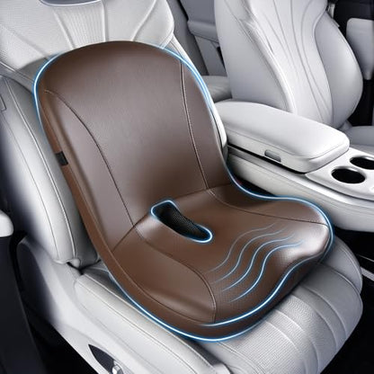 Car Seat Cushion and Lumbar Support Pillow One Piece