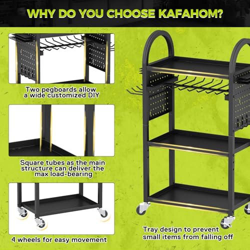 Power Tool Organizer Cart with Charging Station