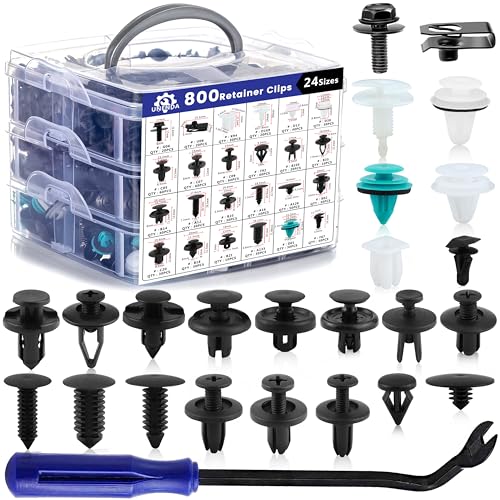 801pcs Car Push Retainer Clips with 24 Popular Push Pins for Auto Parts (801 Count)