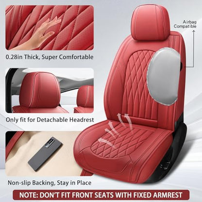 Nappa Faux Leather Car Seat Covers Full Set (5 Count)