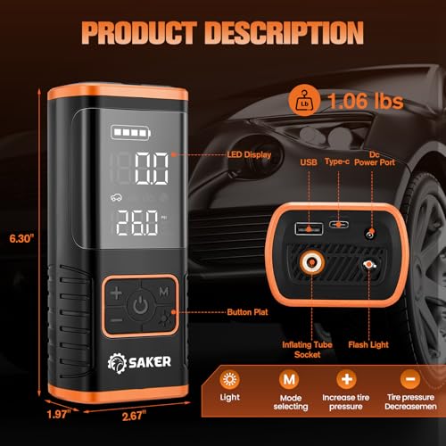 Tire Inflator Portable Air Compressor