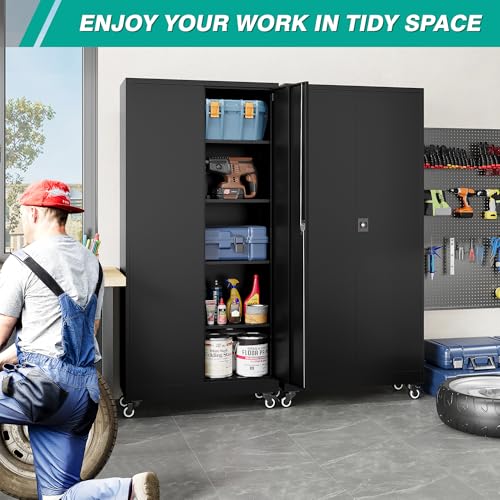 Metal Storage Cabinet with Wheels