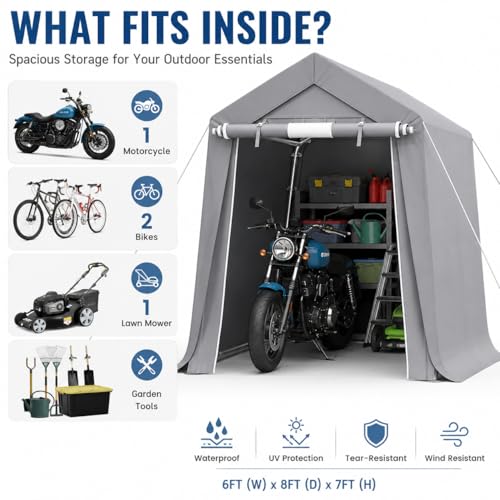 6x8 FT Outdoor Storage Shelter Shed Tent