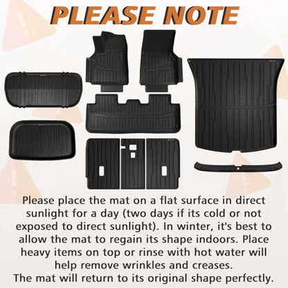 10PCS Floor Mats Full Set for 2025 2026 Tesla Model Y Juniper