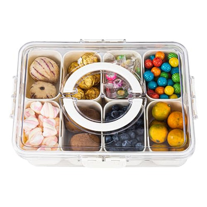 Divided Serving Tray with Lid and Handle