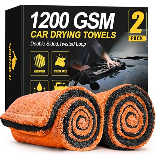 2 Pack 1200 GSM Car Drying Towels