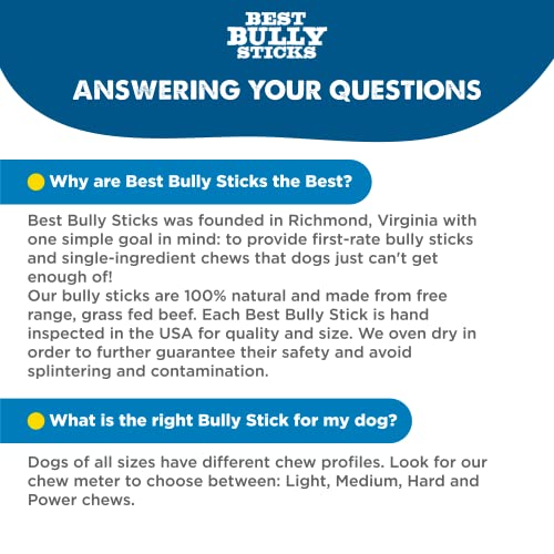 12 Inch Bully Sticks for Dogs (50 Count)