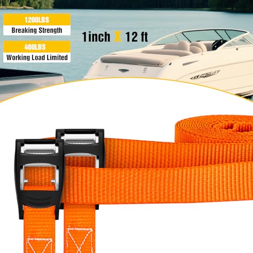 1in x 12ft Heavy Duty Lashing Straps 4PCS (4 Count)