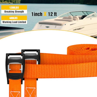 1in x 12ft Heavy Duty Lashing Straps 4PCS (4 Count)