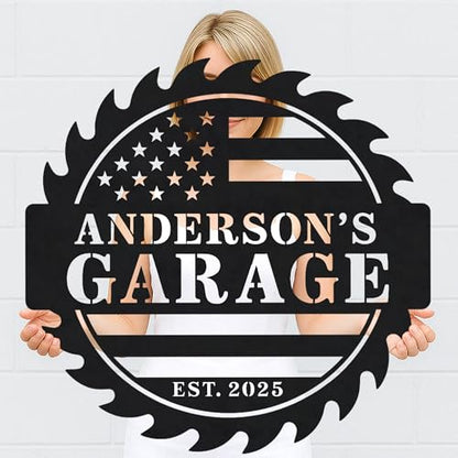 Custom Garage Workshop Metal Sign Personalized Tool Name Wall Art for Car Truck Mechanic Shop Decor Durable Steel Sign for Dad Husband Men’s Auto Workspace or Fence