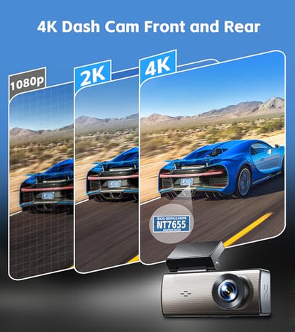 4K+2K Dash Cam Front and Rear