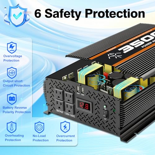 3500 Watt Power Inverter for Vehicles car Truck RV Solar