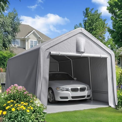 10x15FT Carport Shelter Large Storage Shed with Roll