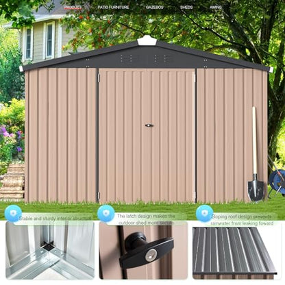 10' x 14' Large Waterproof Metal Garden Tool Shed