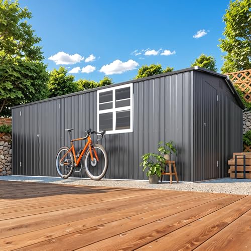 12' x 16' Large Metal Outdoor Storage Shed with Windows