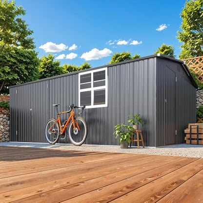 12' x 16' Large Metal Outdoor Storage Shed with Windows