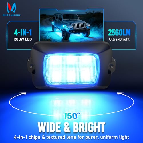 Q1 RGBW 8 Pod Rock Lights for Trucks with App & Remote Control (8 Count)