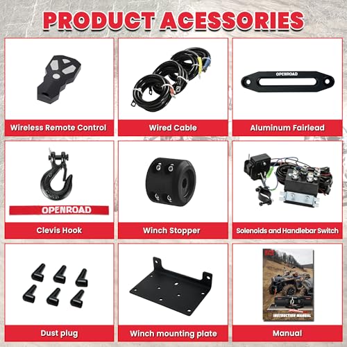 6000 lbs UTV Winch