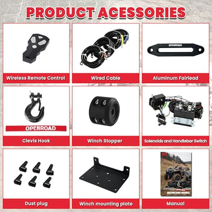 6000 lbs UTV Winch
