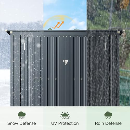 Metal Trash Can Storage Shed 6 x 3 ft