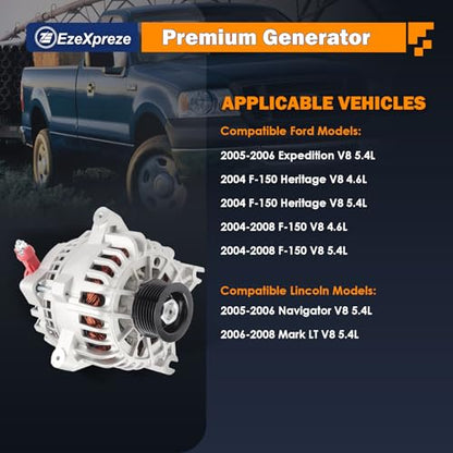 Ezexpreze 8318 New Alternator Fit for Ford F150 V8 4.6L 5.4L 2004